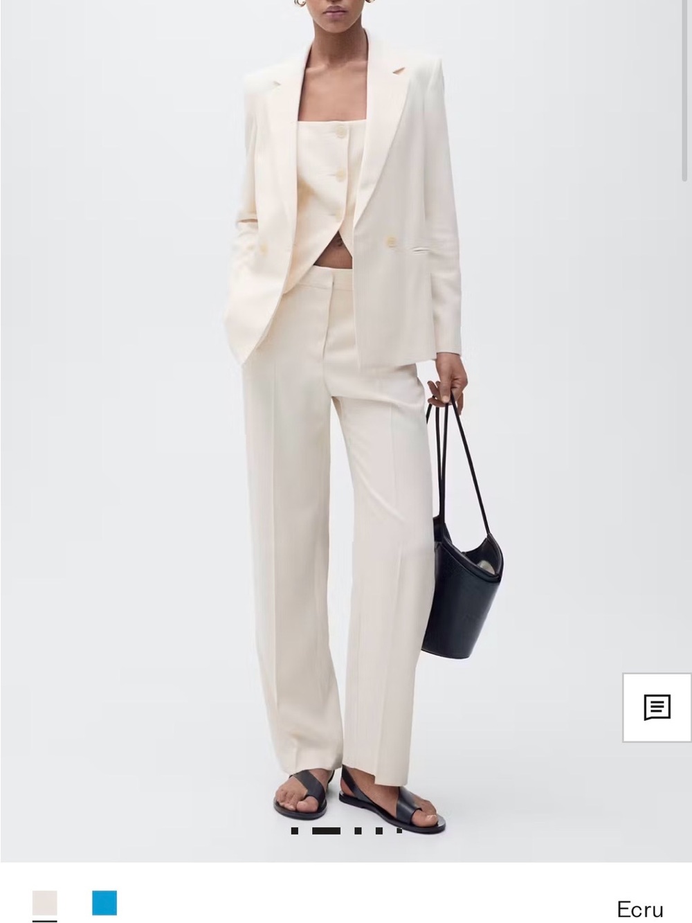 BRAND NEW Mango Ecru Straight-Leg Trousers